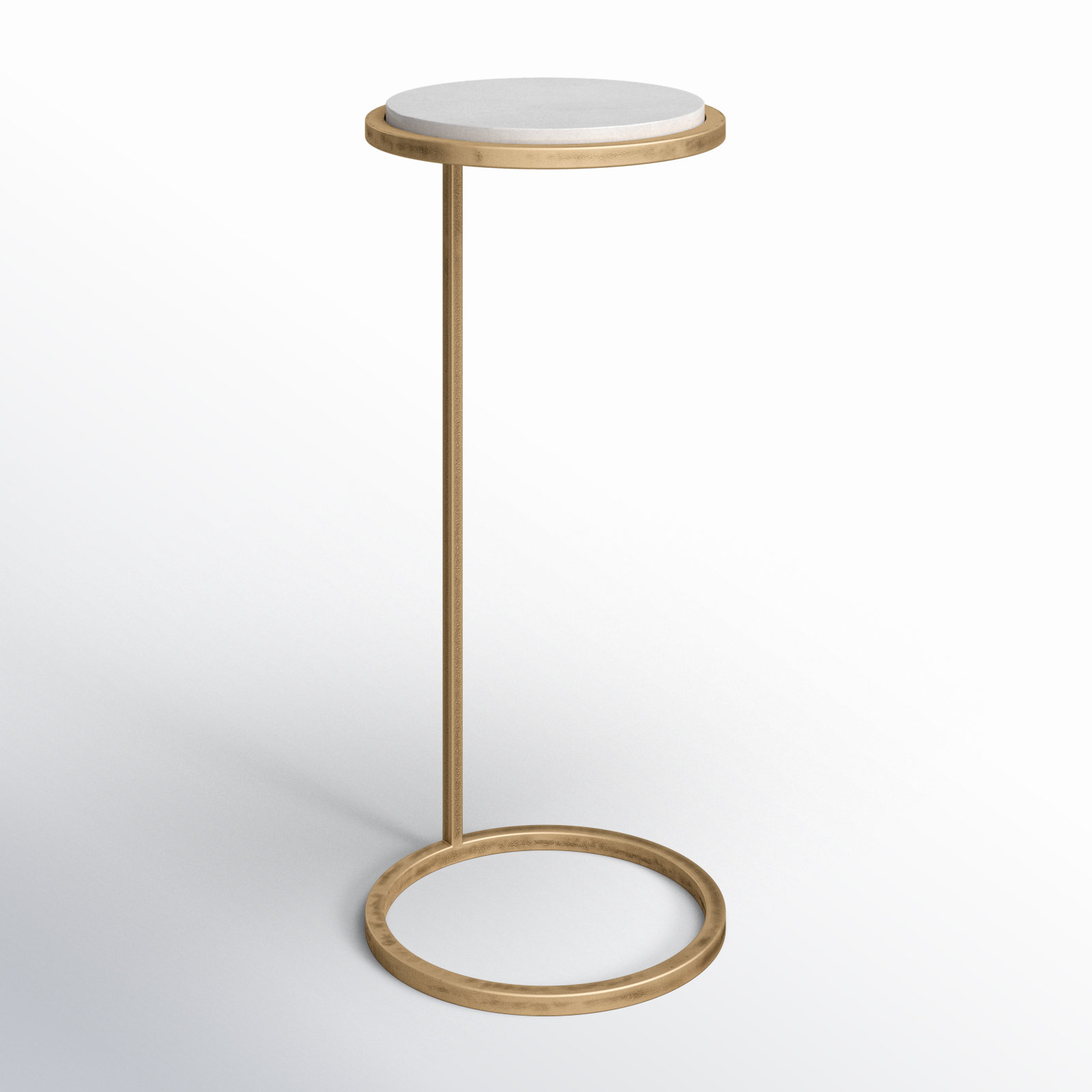 Cinna End Table, White Top/Gold Base