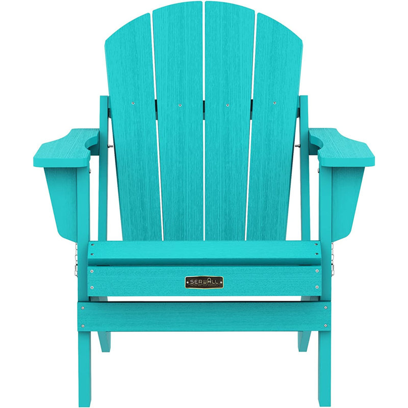 Foldable Outdoor Adirondack Chair, Aruba Blue
