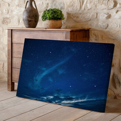 Canvas A Breathtaking Night Sky Filled With A Deep Rich Navy Wall Art Blue Backdrop Speckled With Countless Shimmering Stars In Canvas Wall Art