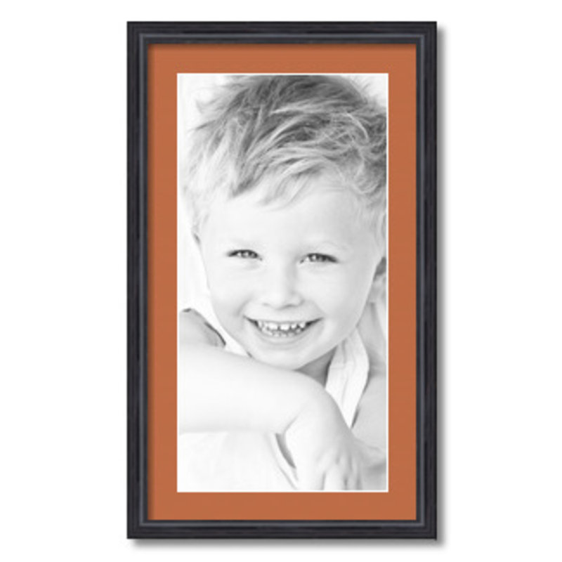 Black Matte Picture Frame with Mat, Red/Orange