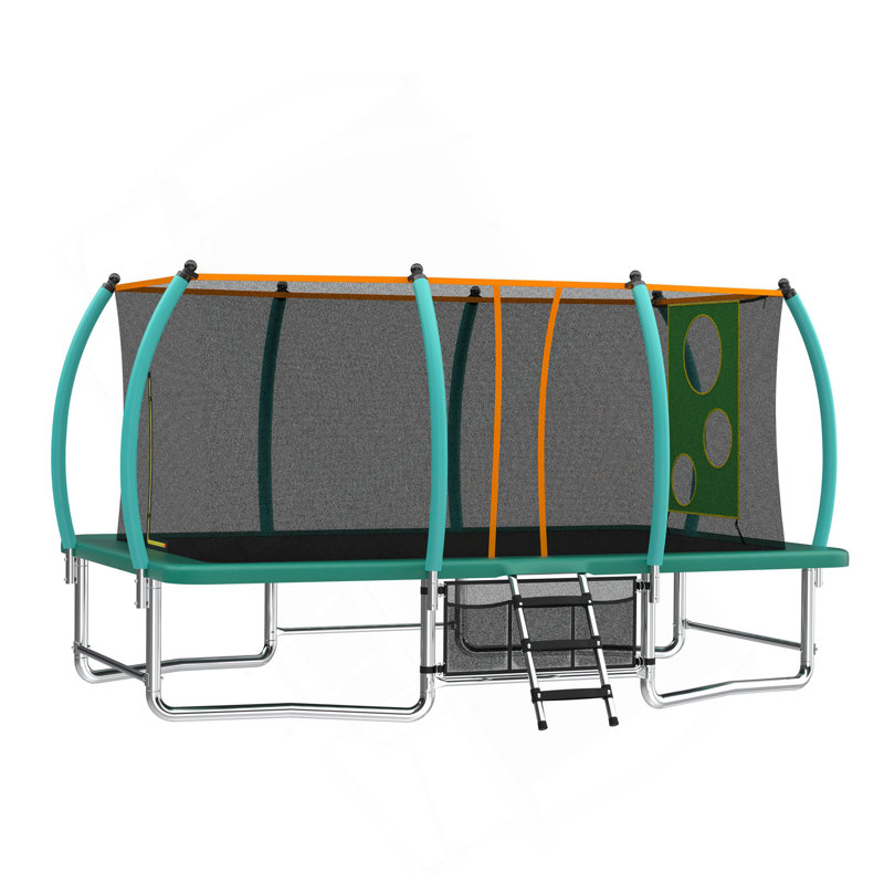 Longue trampoline rectangulaire extérieure pour adultes 8X14FT, Vert