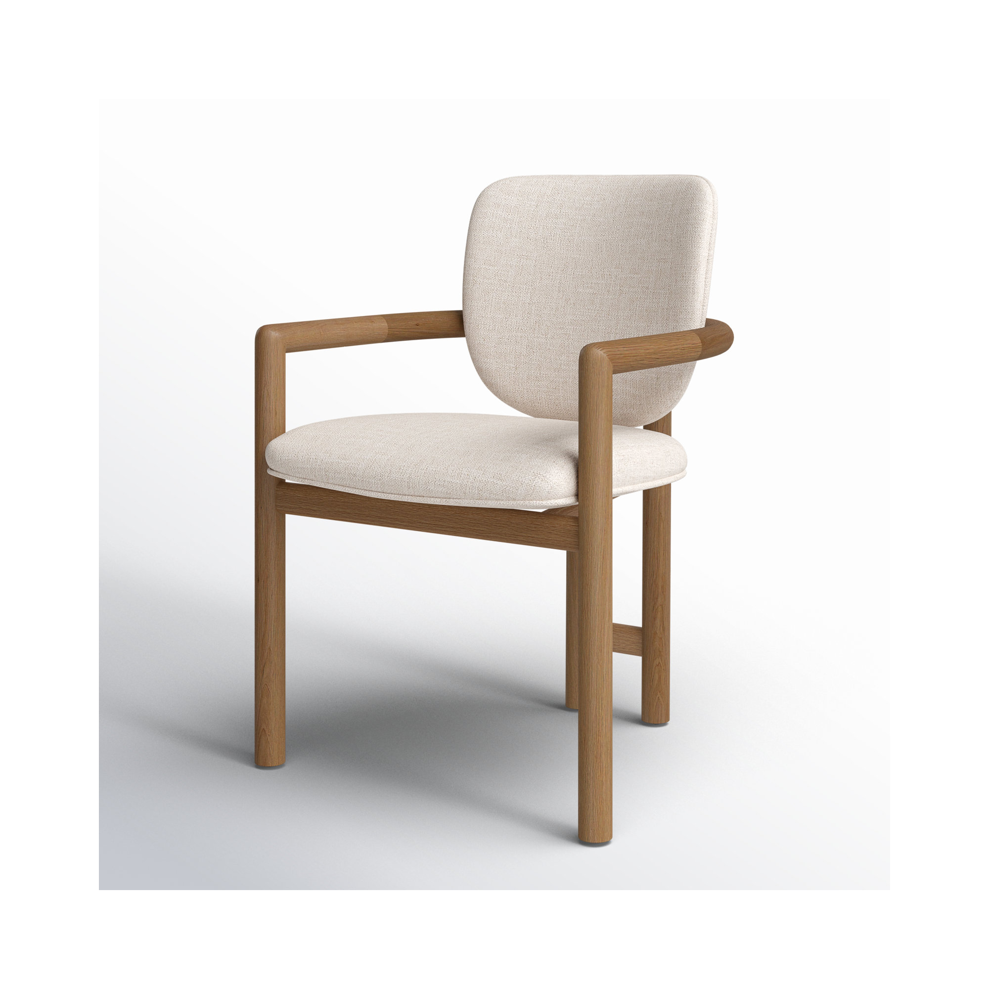 Kosta Leather Upholstered Back Arm Chair, White, Brown