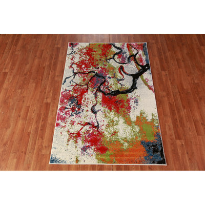Tapis turc transitionnel coloré abstrait 4 x 6