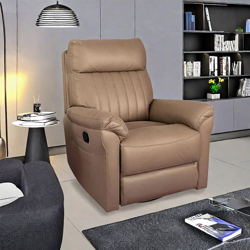 Savitz Upholstered Recliner, Brown Polyester Blend