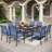 Sutiya 8 - Person Steel Patio Dining Set Umbrella Hole Included Square Table