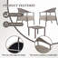 Ensemble de chaises d'appoint 2 pièces avec table basse - ensemble de canapé à structure en acier et en PP, sièges rembourrés pour le salon, le salon et le balcon (2 chaises + 1 table)-713854734
