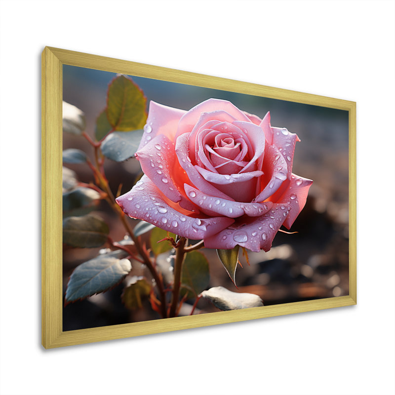 " Flowers Serenity In Pink ", H 12 po x l 20 po x P 1 po, Cadre doré à une seule photo