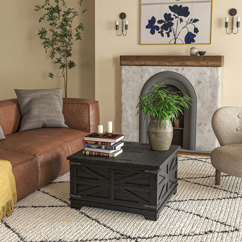 Table basse simple Caelah, bois, Noir, Noir