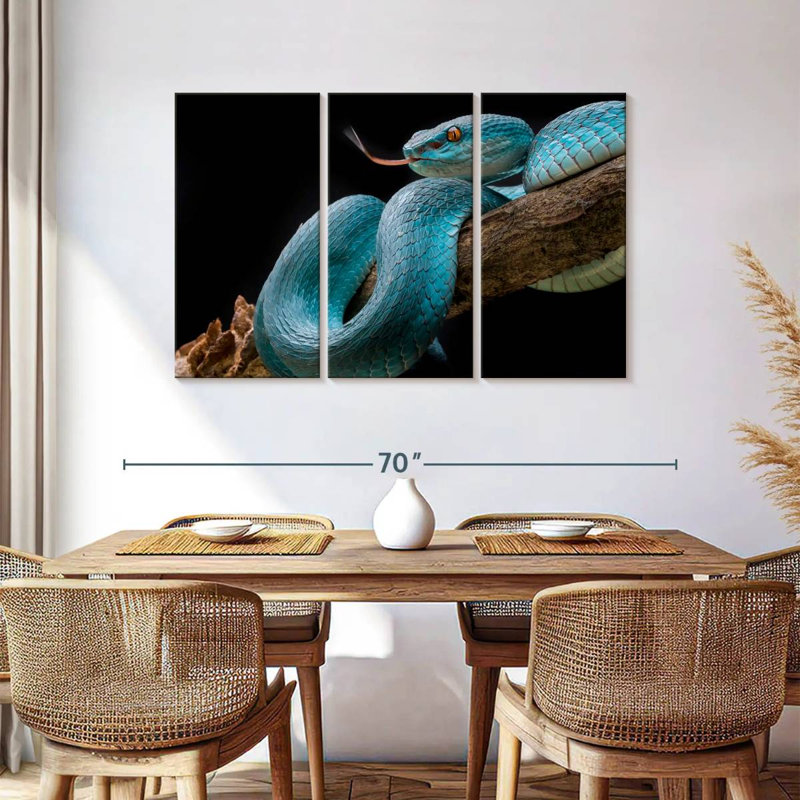 Brampt Slithering Blue Viper, 36" H x 57" W
