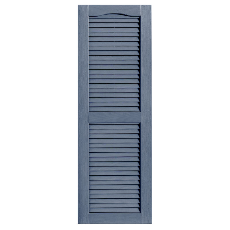 Paire de volets à persiennes cathédrale personnalisés ouverts, H 51 po x l 16 po x P 1 po, Bleu