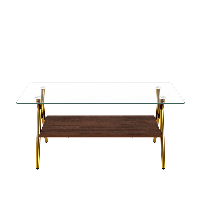 Rectangle Coffee Table, Modern Table, Clear, White