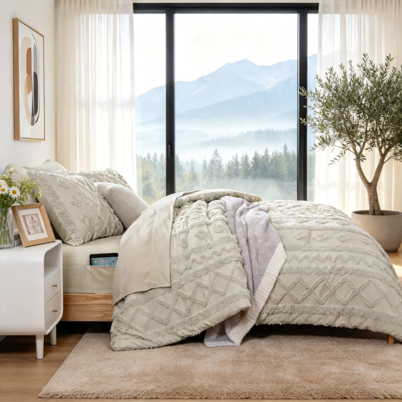 Ensemble de couette King Tufted Bed in a Bag 7 pièces