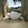 Acrylic Freestanding Soaking Bathtub With Chrome Overflow And Drain