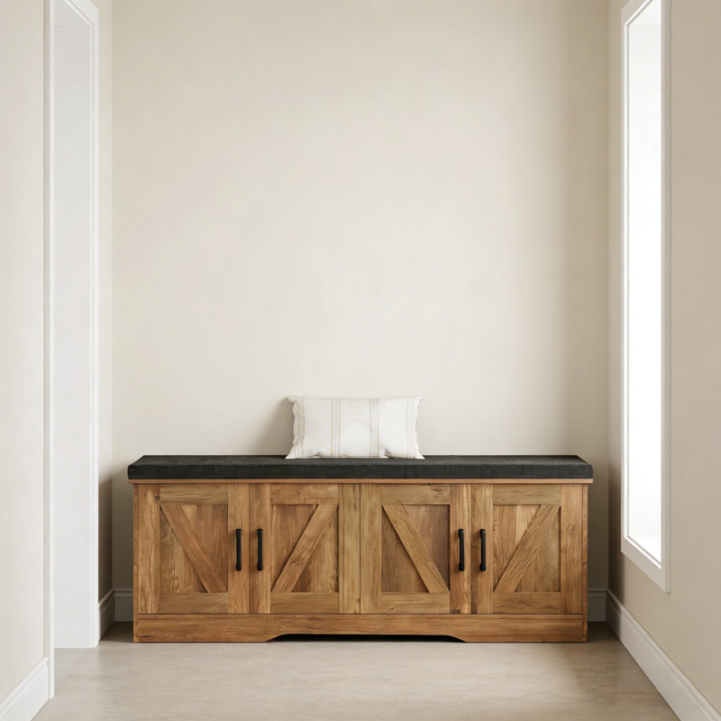 Banc de rangement avec siège rembourré