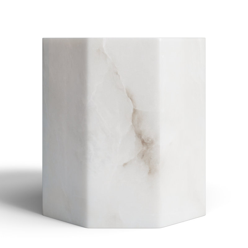 Med. Alabaster Octagonal Votive 6"Dia, 5" H x 5" W x 5" D