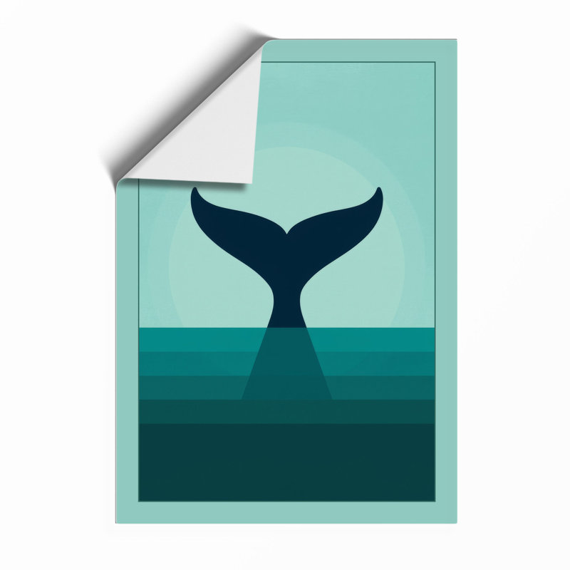 Whale Tail Rising Minimalist - Framed Print, A4 - 29.7 x 21.0 cm, Unframed