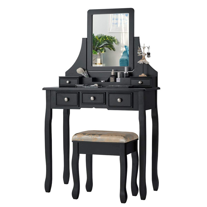 Cullinan Dressing Table with Mirror, Black