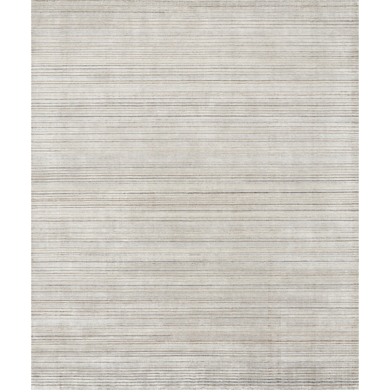 Tapis bleu ciel tissé à la main Bellamy, Rectangle 9 pi 6 po x 13 pi 6 po