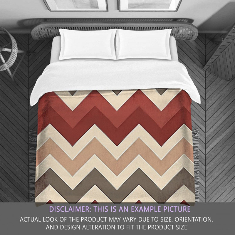 Checkered Comforter, Queen Comforter, Brown/Red Chevron