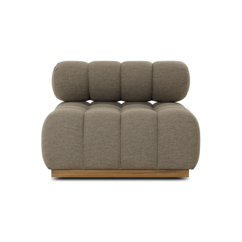Roma Outdoor Teak Swivel Armless Lounge Chair, Alessi Fawn