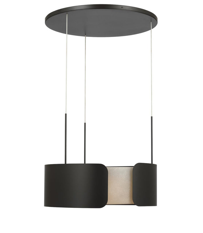 Anne-Marie Barton Armise 28" Drum Chandelier, Matte Carbon