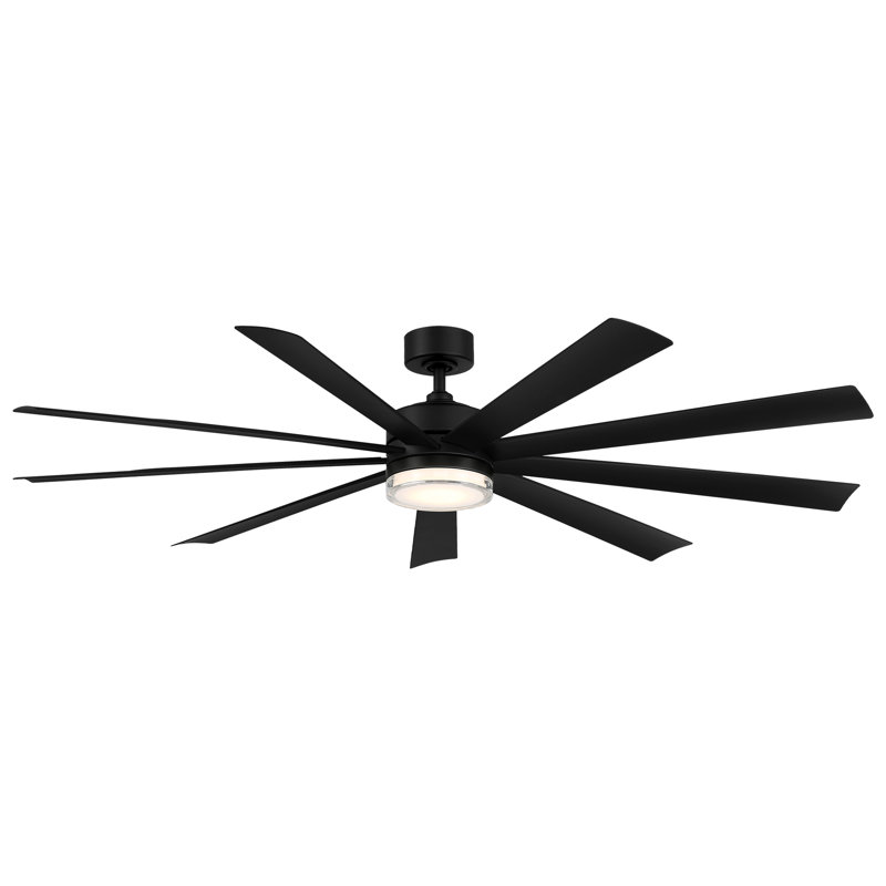 Ventilateur de plafond intelligent d'intérieur / extérieur à 9 pales Wynd XL avec télécommande et ensemble d'éclairage à DEL inclus, fonctionne avec Alexa et une application pour Android