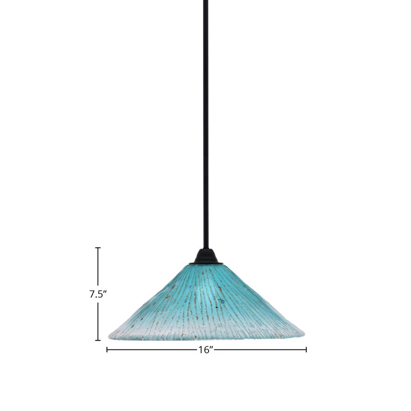 Luminaire suspendu Paramount, H 7,5 po x l 16 po, Bleu