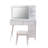 Modern Makeup Vanity Desk With LED Lights & Mirror, 4 Drawer Dressing Table Set With Stool, 3 Colors Dimmable Brightness, Space-Saving For Bedroom-145878726
