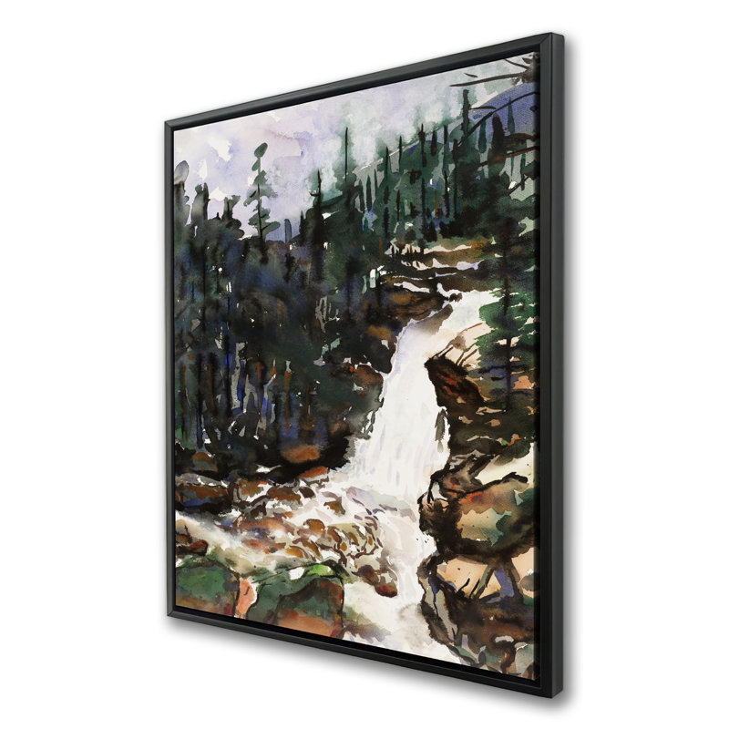 Chutes de l'Alberta - décor de toile verte encadrée