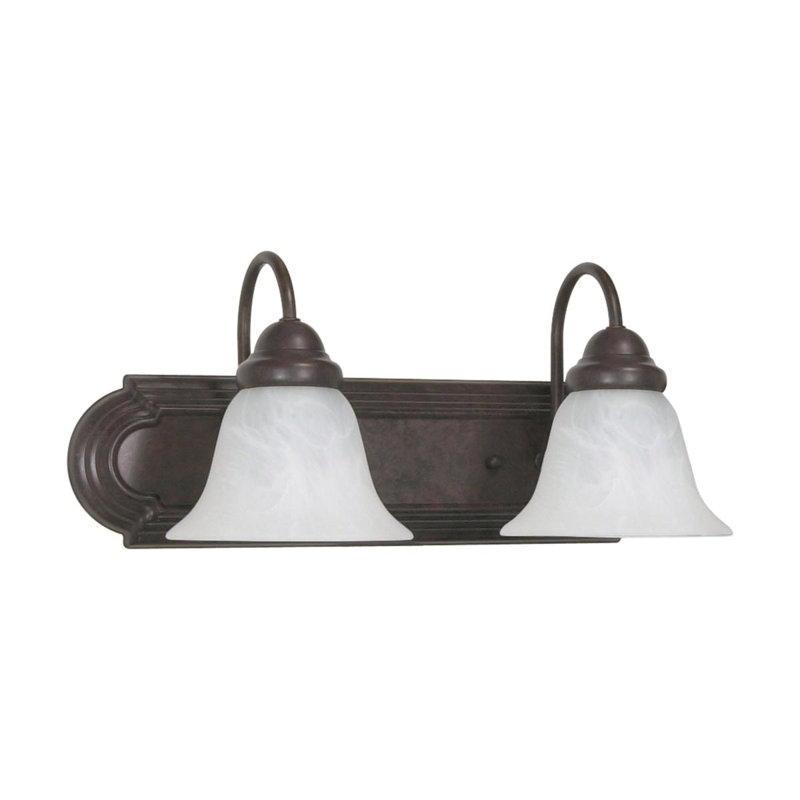 Turcotte 2 - Light Dimmable Vanity Light, No, Alabaster, Old Bronze