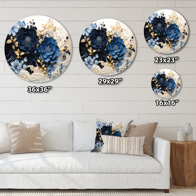 Encre liquide Spiralscape I - Art abstrait rond en métal, H 16 po x l 16 po