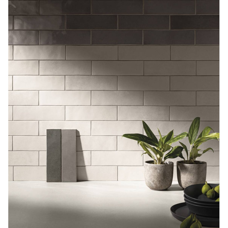 Highland Park 3 in. x 10 in. Ceramic Handmade-Look Wall Tile (3.44 Sq. Ft. / Case), Snow