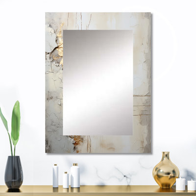 Grey and White Nature Split - Modern Rectangular Wall Mirror