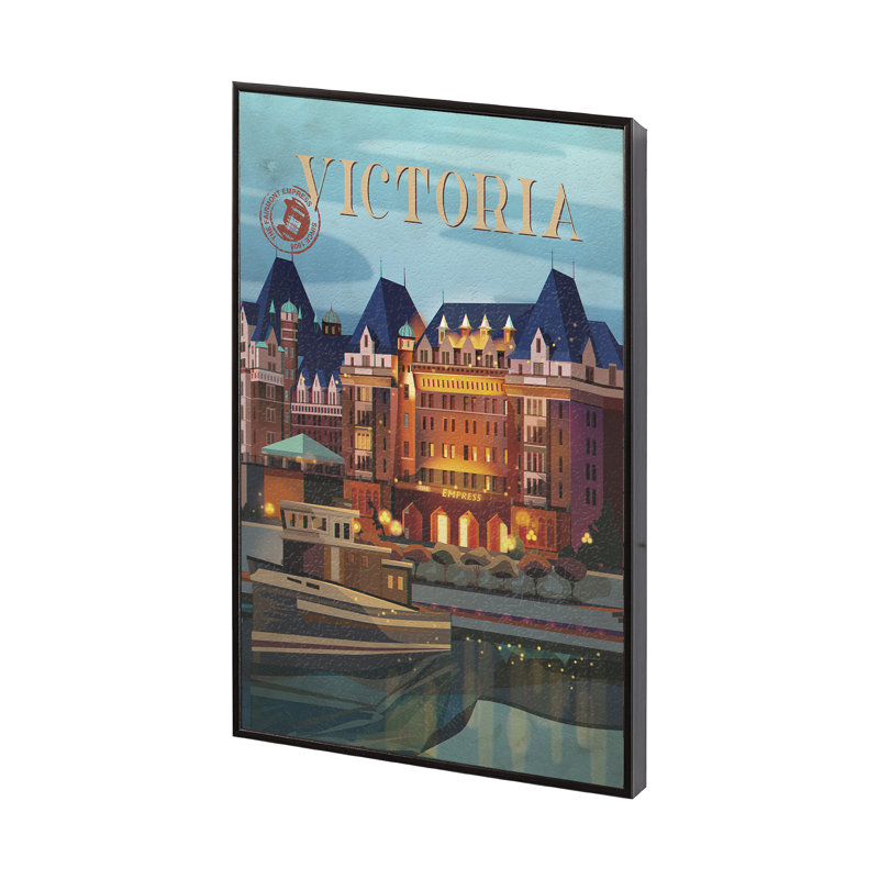 «Victoria Go» par Simone, reproduction d'art encadrée sous verre, Cadre flottant noir, H 15,5 po x l 10,5 po x P 1,5 po