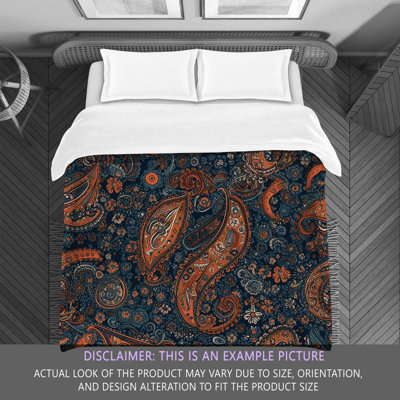 Botanical Blue/Orange Microfiber Comforter