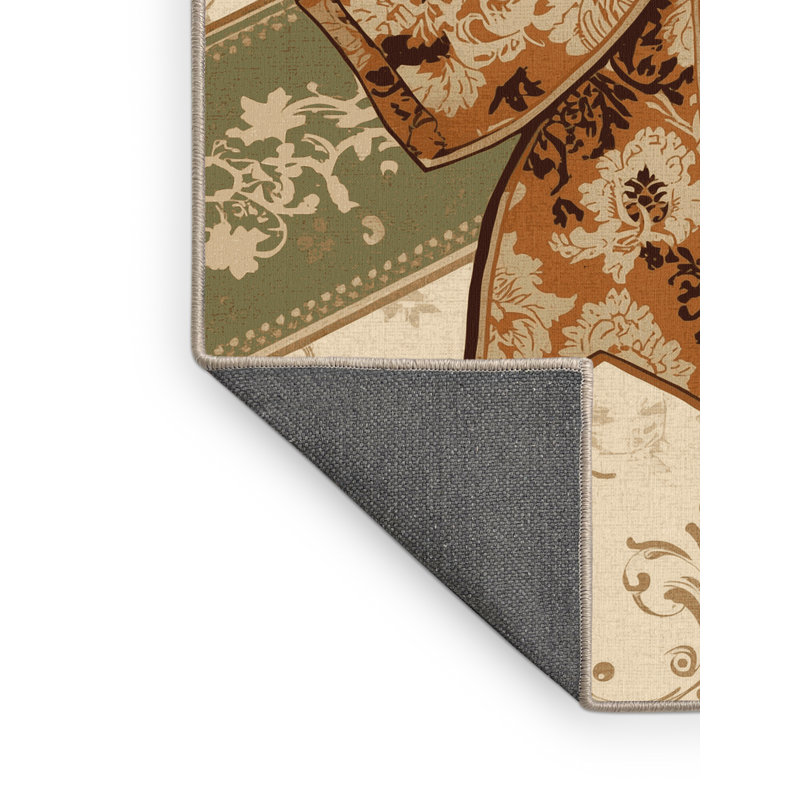 Tapis moelleux moelleux à la mode et au style rétro - Beige, 4 x 6
