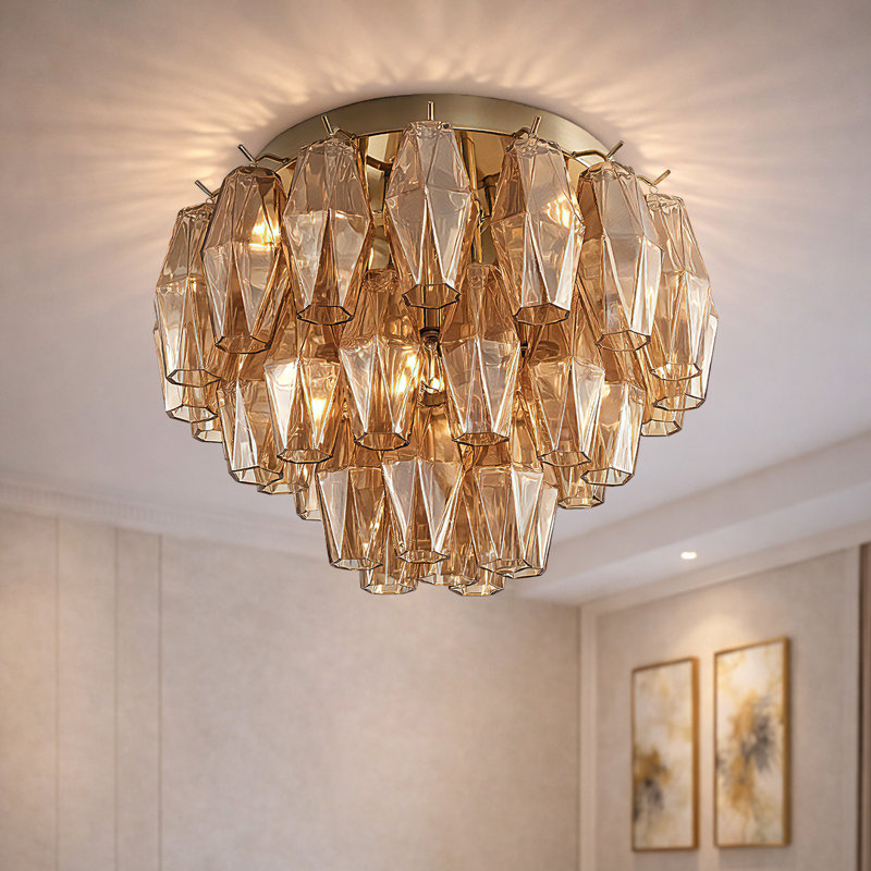 Crystal Multi-tiers Ceiling Light, Gold