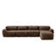 Canapé modulaire en tissu moelleux chocolat en forme de L, fond en éponge haute densité 32D, antidérapant, aucun assemblage requis pour les salons-659824946