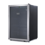 BLACK+DECKER 4.4 Cu. Ft. Beverage Cooler, Beverage Fridge with Double Pane Glass Door, Drink Fridge and Beverage Refrigerator with 160-Can Capacity