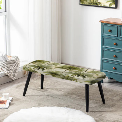 Motif tropical Vintage Palms II - Banc rembourré noir Tropical