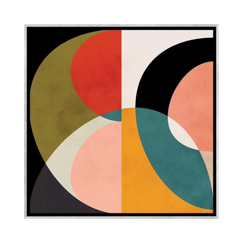 «Geometric Shapes III» par Ana Rut Bré - impression d'art graphique, Sans mat, Toile avec cadre argenté