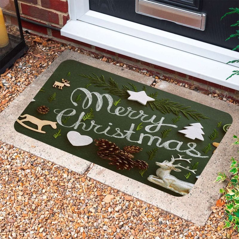 Paillasson en PVC durable pour Noël, 15,7 po x 27,6 po | Matériau 100% PVC, antidérapant | Conception festive des Fêtes, parfaite pour une utilisation intérieure et extérieure, facile à nettoyer, ajoute de la joie à votre entrée de maison