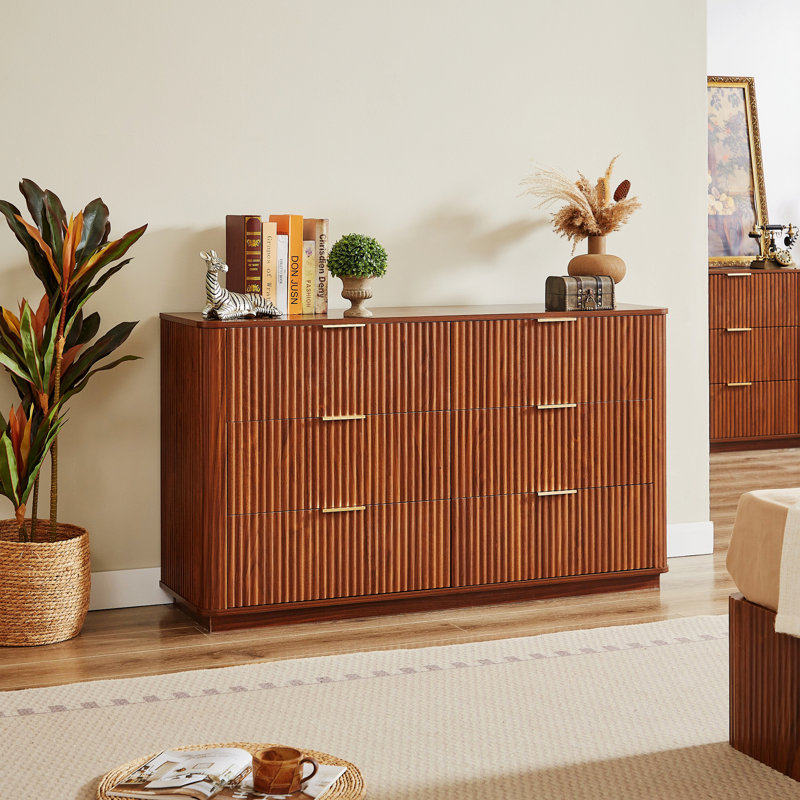 Commode avec 6 tiroirs, commode moderne pour chambre à coucher, salon, couloir