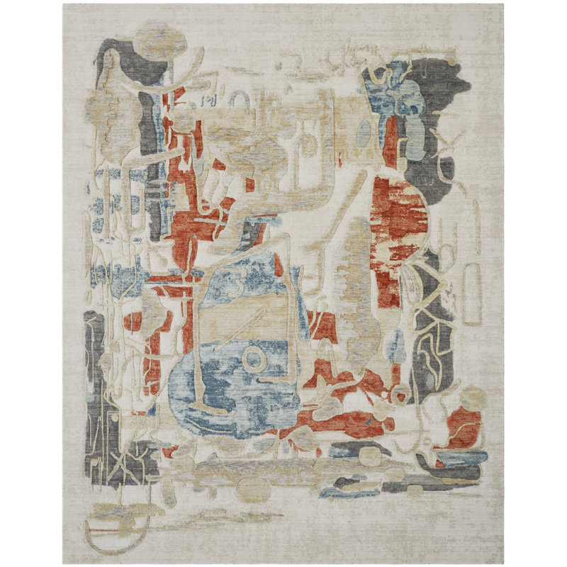 Hargun Mist Wool Handcrafted Area Rug, Rectangle 2' x 3'