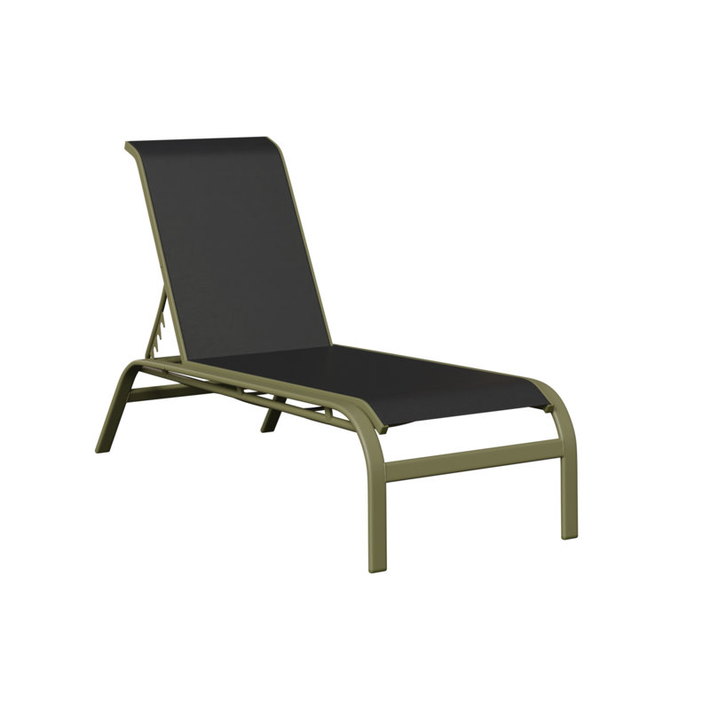 Murphy Outdoor Chaise Lounge, Black, Green Sage