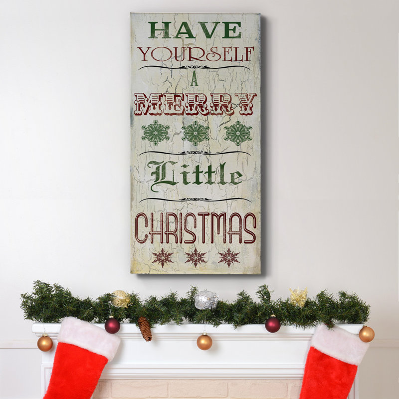 Merry Little Christmas, toile tendue avec châssis de qualité supérieure - prête à être accrochée