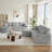 Boneless 113.4" Modular Sectional Curved Sofa with Chaise, L-Shaped Corduroy Boneless Couch, Deep Seat Corner Couch for Living Room, No Assembly Required-1039817820