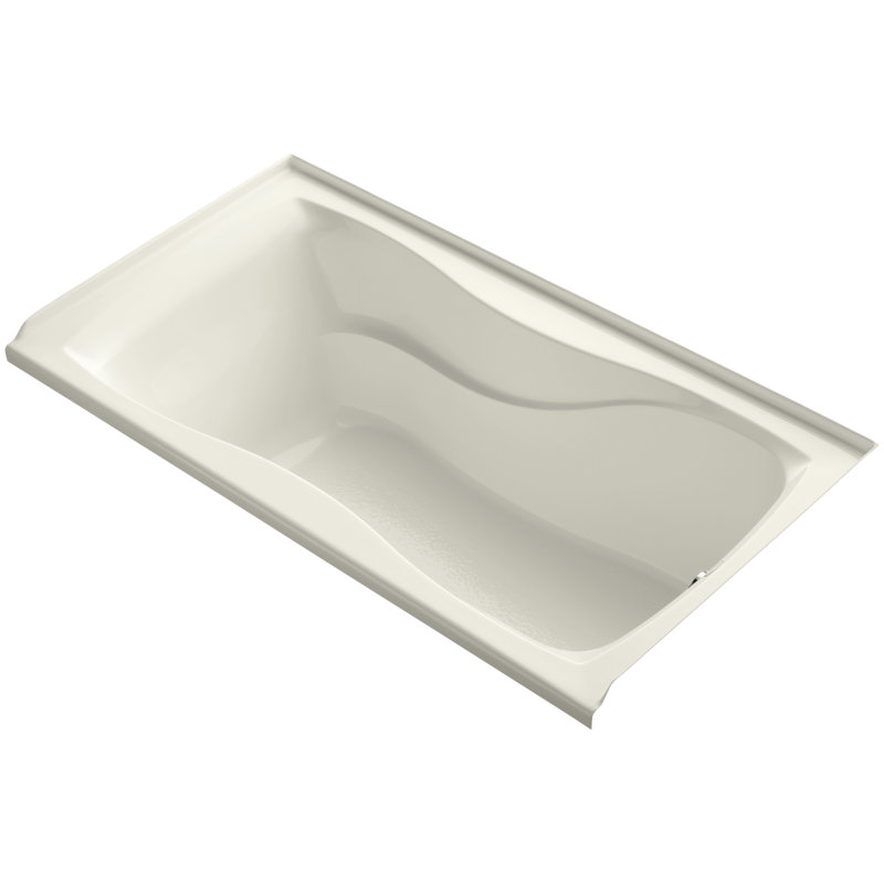 Hourglass 60" x 32" Drop In Soaking Bathtub, Biscuit