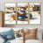 Toile avec cadre flottant or