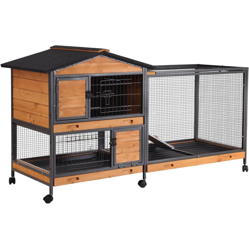 Shelbie Weather Resistant Portable Rabbit Hutch with Ramp